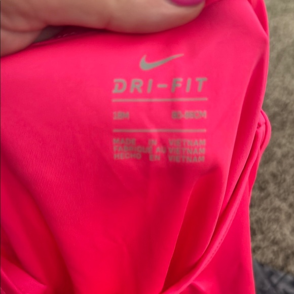 NWT Nike Baby Vibrant Pink Top and Charcoal Biker Shorts Set - Picture 4 of 5